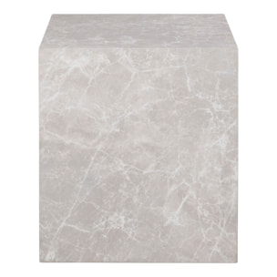 Tavolino d'appoggio Prague effetto marmo beige 40x40x45 cm