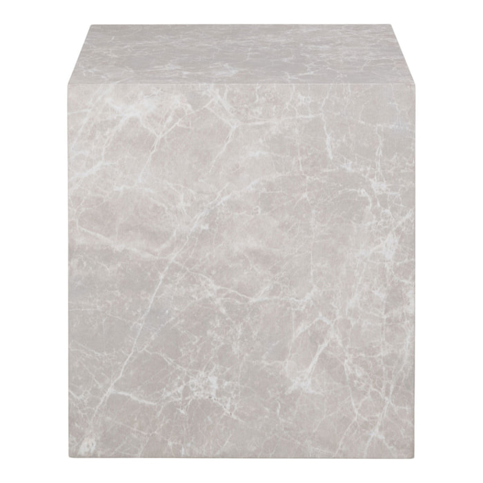 Tavolino d'appoggio Prague effetto marmo beige 40x40x45 cm