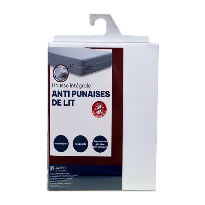 Protège-Matelas Intégral Quiétude, Imperméable, Anti punaise, Zippé, Housse Anti-Liquides, Respirante, Bonnet 17 à 30 cm, Fabrication Française