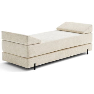 Brescia - banquette 3 places convertible en tissu velours relief - Beige