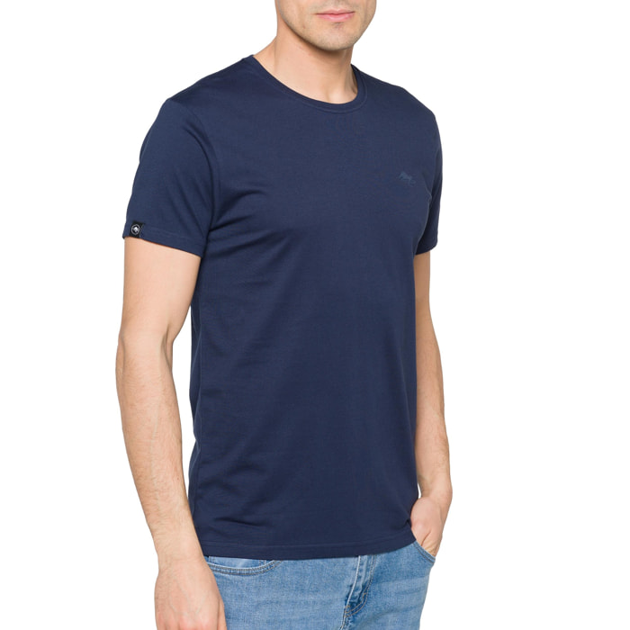 T-shirt in cotone 150 gr Hot Buttered Lizard Colore Blu navy