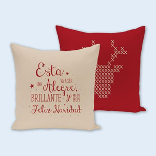 Funda cojín: "Navidad, reno"