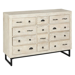 Commode 12 tiroirs "Ajay" manguier 12 tiroirs