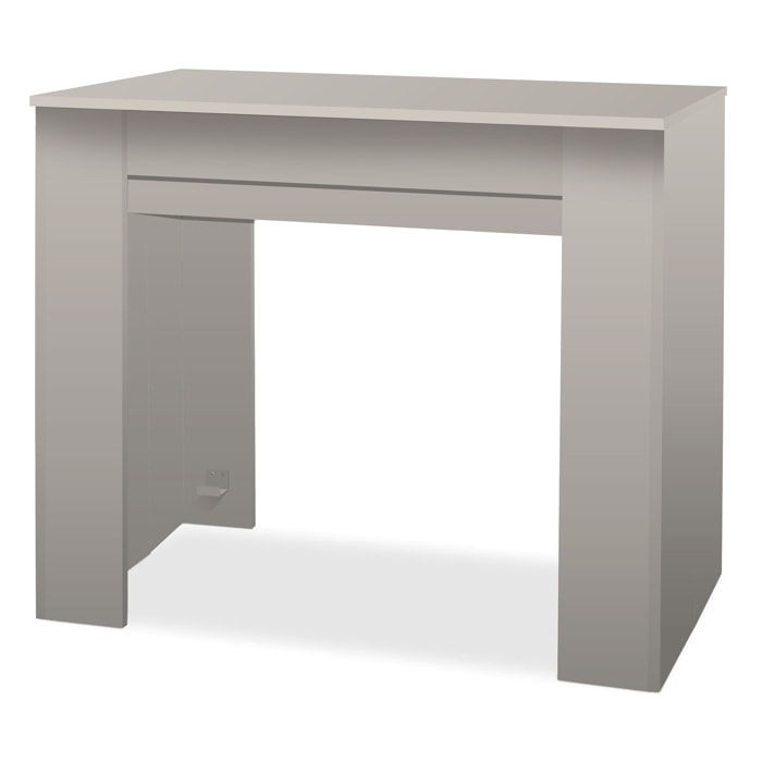 Fortino - Consolle Tavolo Allungabile 91x50/250 cm in Melaminico Antigraffio Tortora