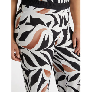 Fiorella Rubino - Pantalones con estampado de hojas - Negro