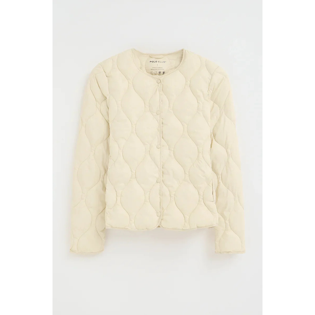 Chaqueta ultraligera Paloma color crema con logo Polo Club