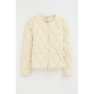 Chaqueta ultraligera Paloma color crema con logo Polo Club