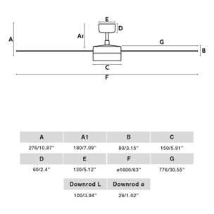 CRUISER XL LED Ventilador de techo negro/aluminio