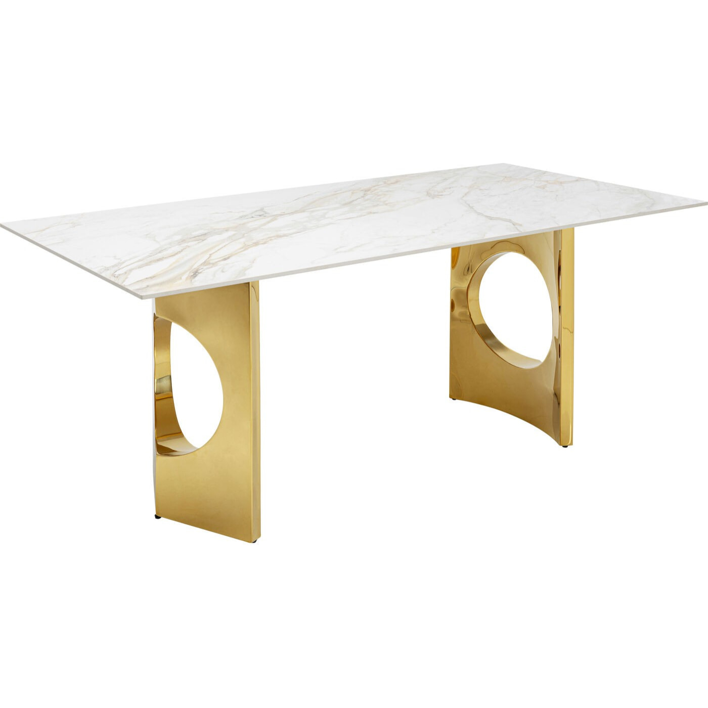 Table Eternity Oho blanche et dorée 180x90cm Kare Design