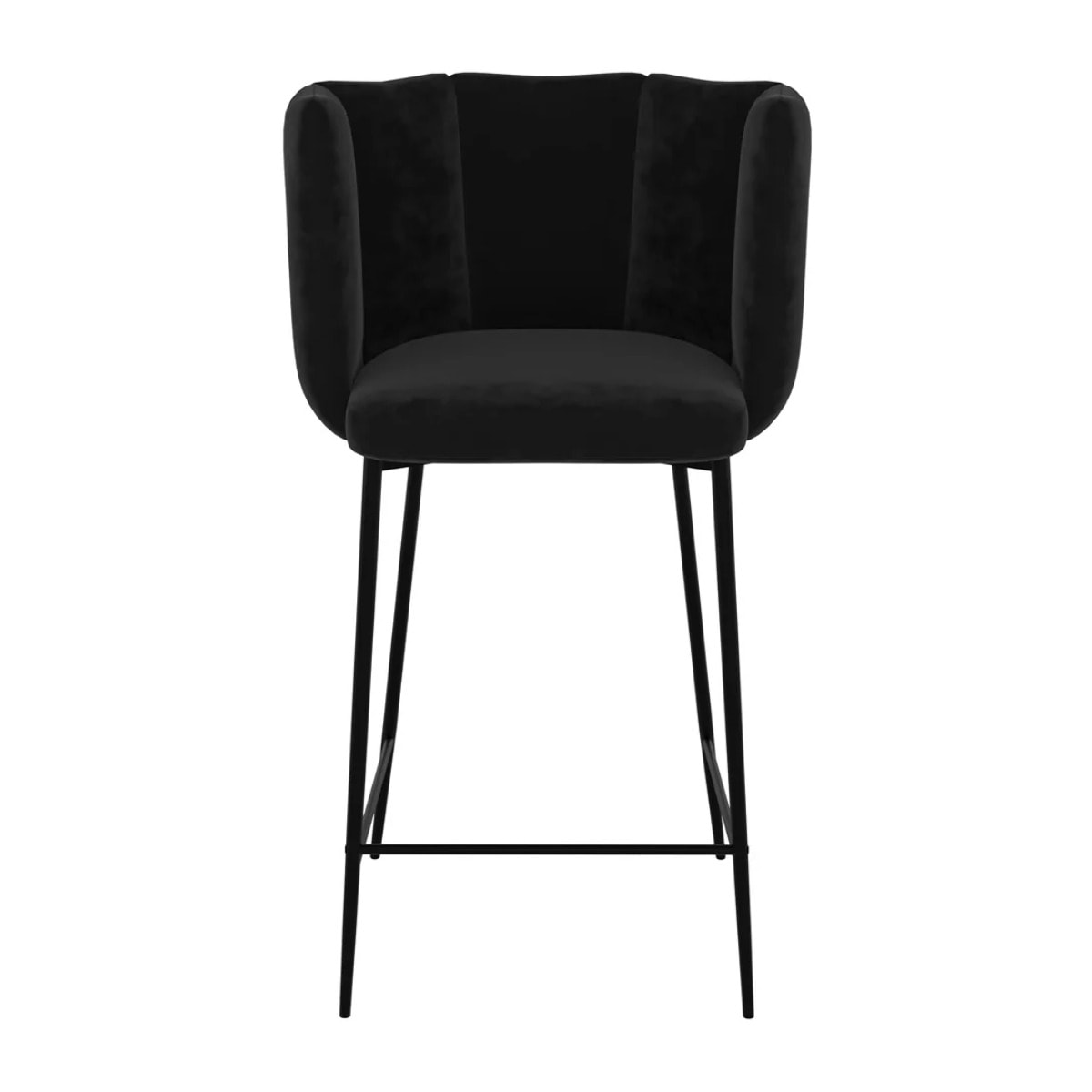 Lot de 2 chaises pour îlot central 67 cm en velours noir - Rosy