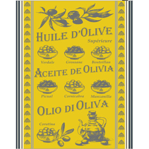 Torchon en coton huile d’olive - Jaune