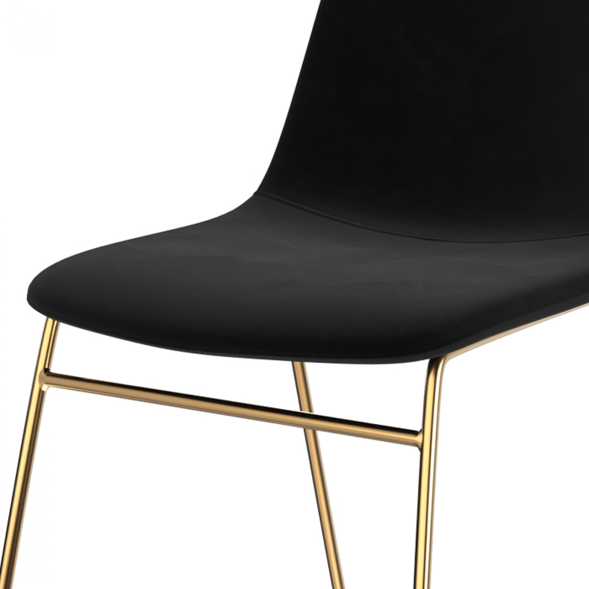 Lot de 2 chaises en velours noir et pieds en métal doré - Gaspard