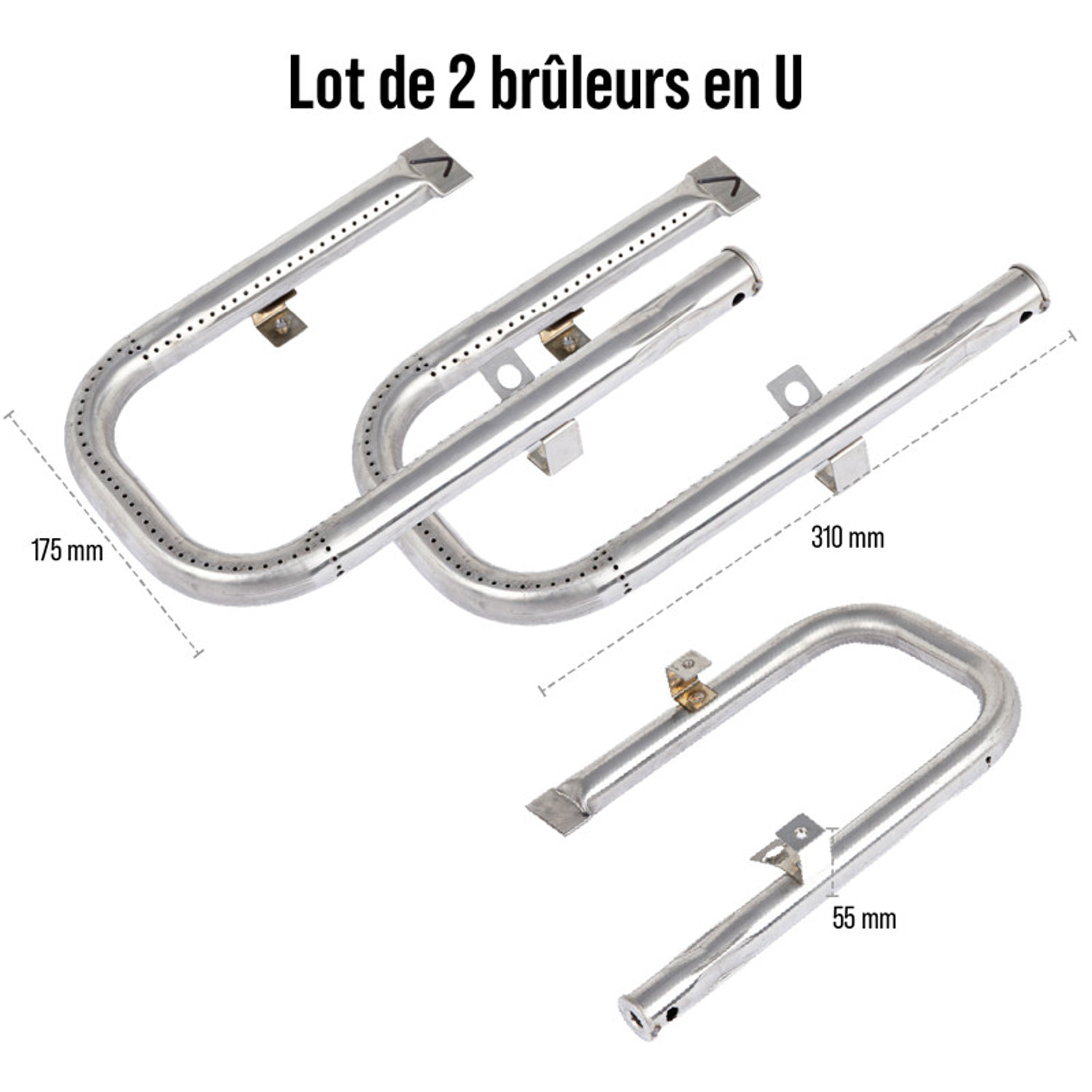 Lot 2 brûleurs en u