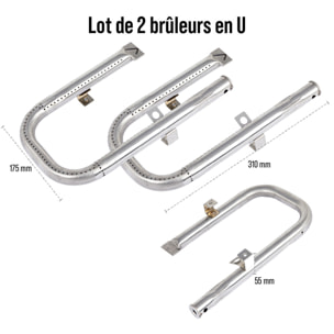 Lot 2 brûleurs en u