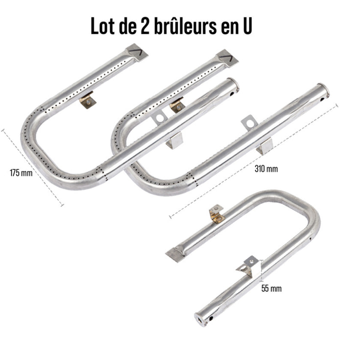 Lot 2 brûleurs en u