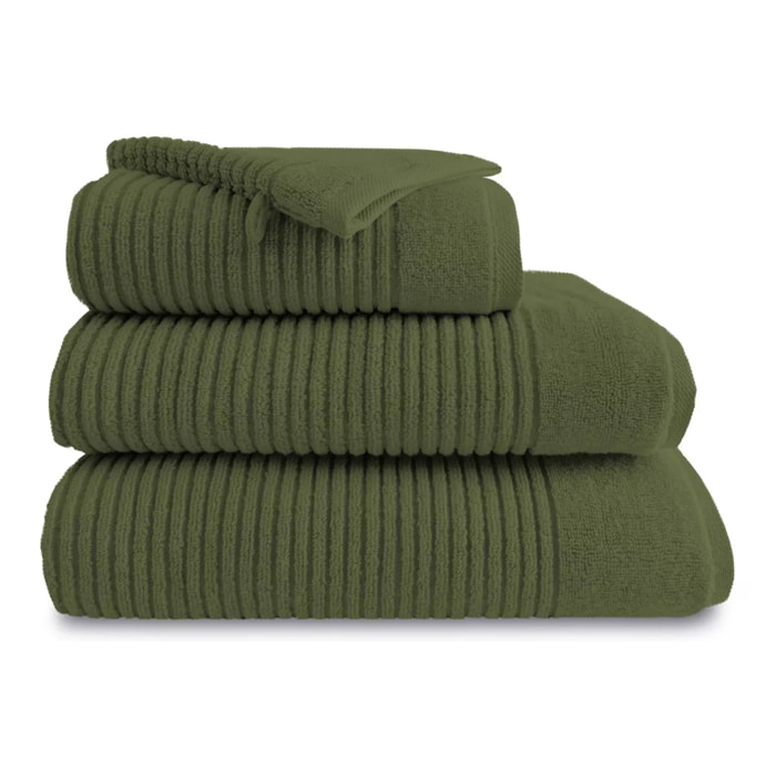 Gant de toilette pur coton 560 g/m² uni vert Vitae sauge
