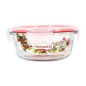 Boîte hermétique ronde 370ml en verre CLEMENTINE