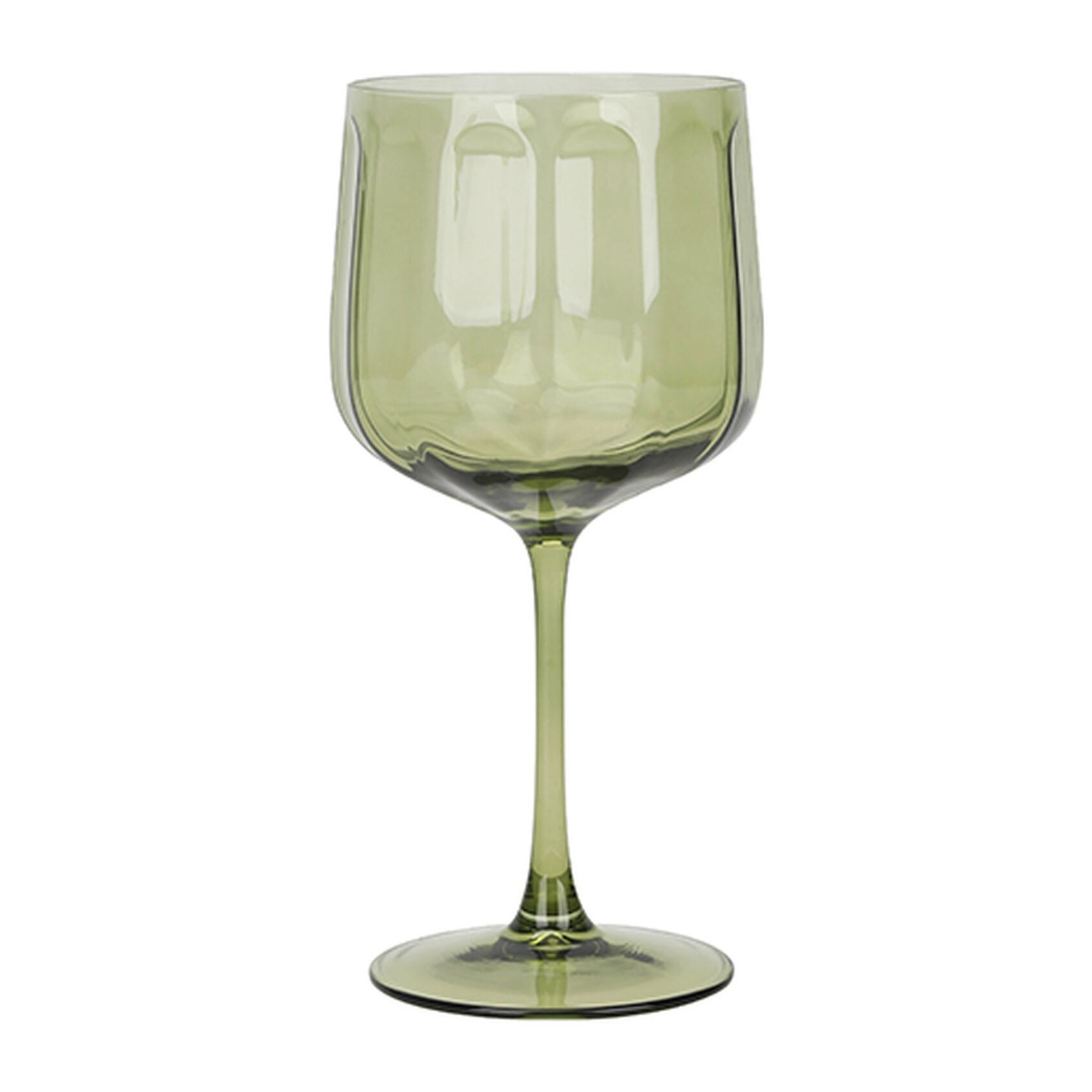 Lot de 4 verres à pied en verre 49cl verts RIVIERA