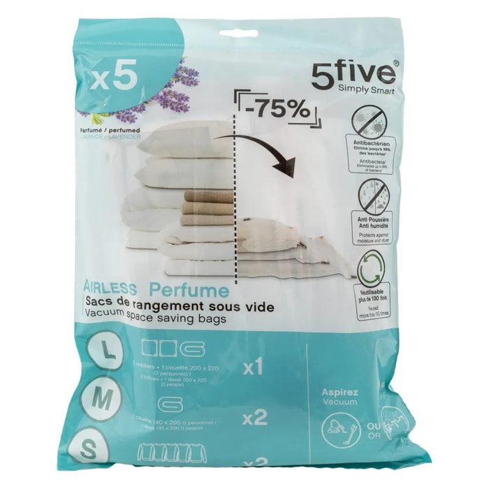 Lot de 5 sacs compresseurs d'air parfumés