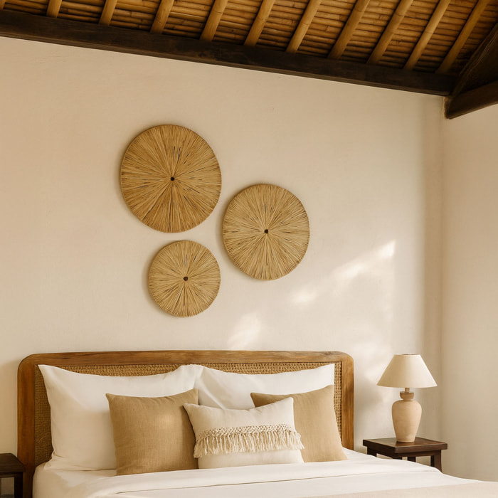 Set de 3 décorations murales en raphia 60, 50 et 40cm MIRI