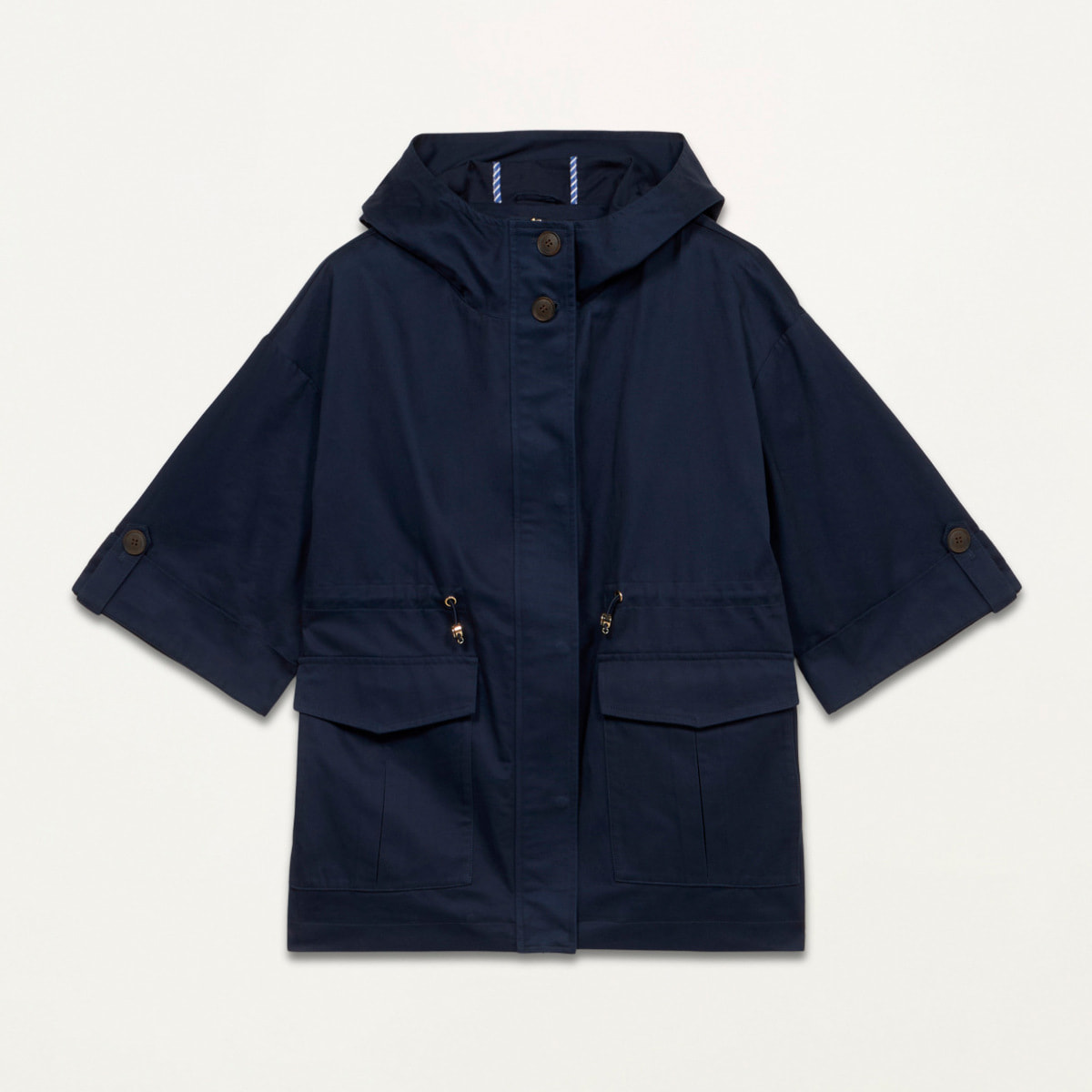 Oltre - Oversized cotton parka with hood - Azul