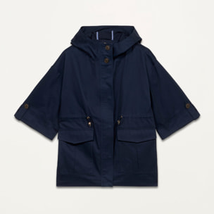 Oltre - Oversized cotton parka with hood - Azul