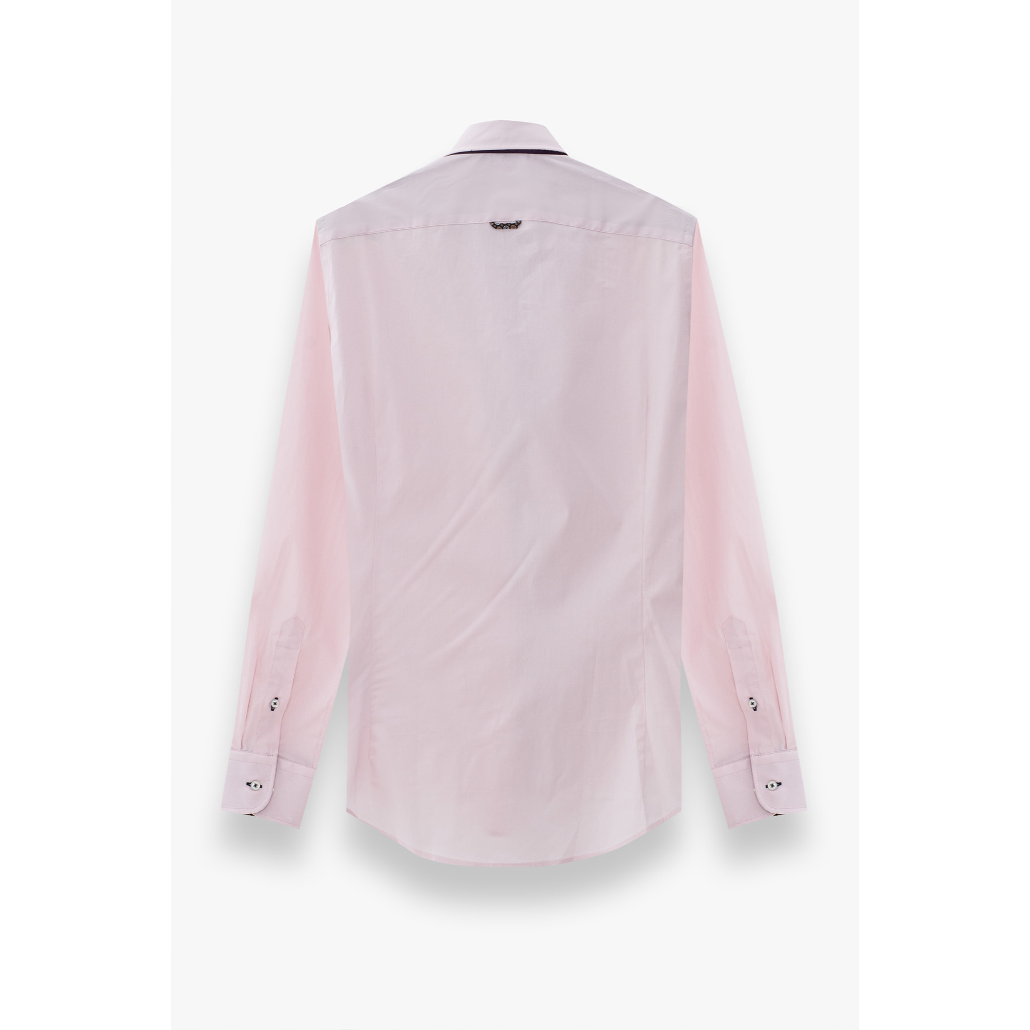 Camicia Uomo 1 Bottoni Button Down Slim Popeline Stretch Unito Rosa