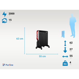 Radiador eléctrico de mica con termostato MR2000B PURLINE 2000 W