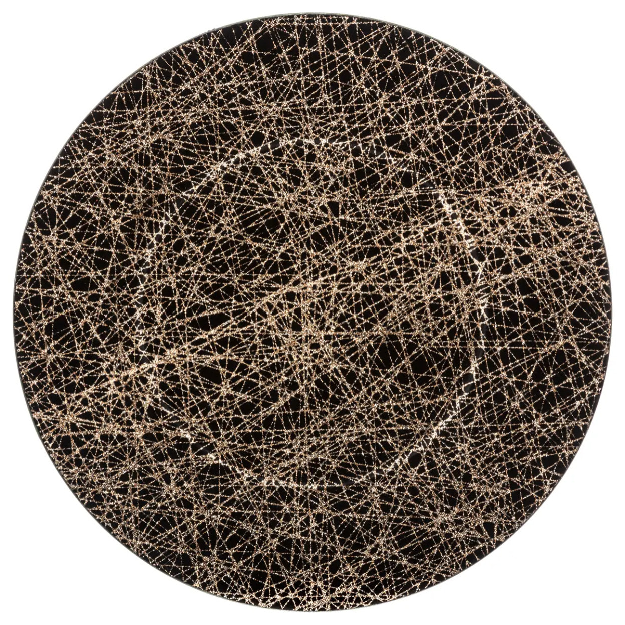 Assiette de présentation "Colorama de Noël" D33cm noir lignes or