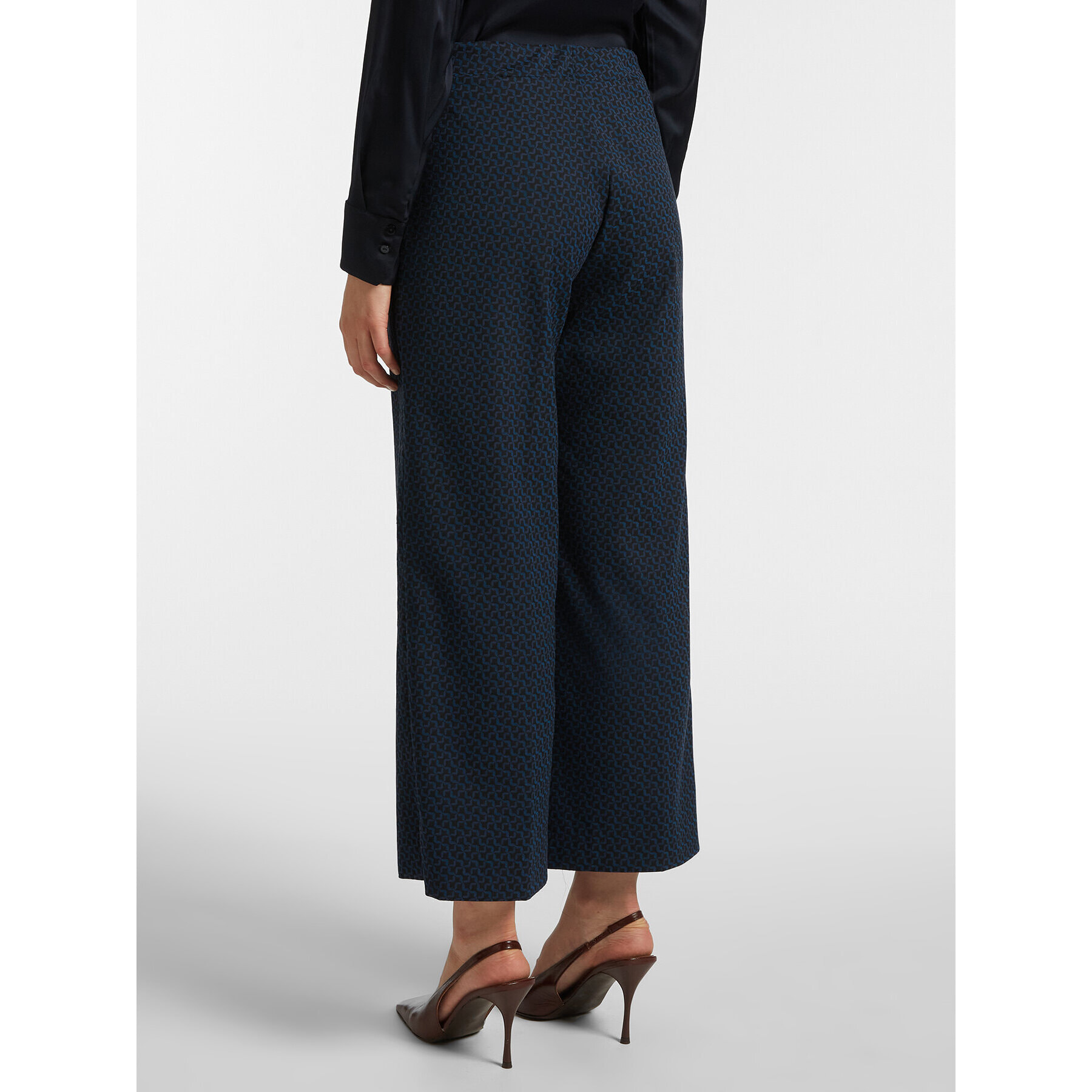 Elena Mirò - Pantalón cropped jacquard - Negro