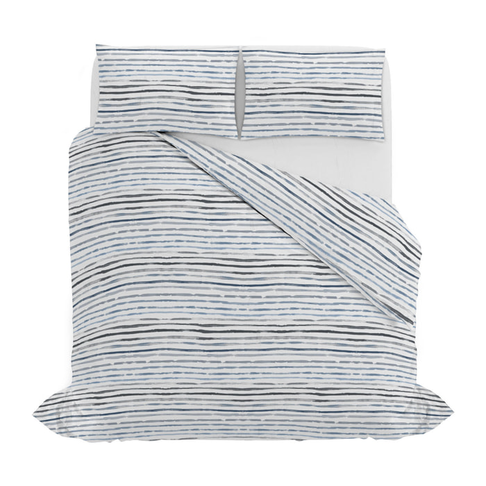 PARURE COPRIPIUMINO ATHENA, 100% Cotone, Made in Italy - SOFIA BLU