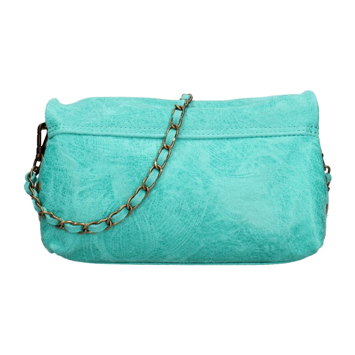 Borsa a tracolla da donna Made in Italy - Modello Floralia Lux - Pelle scamosciata - 25.0 x 15.0 x 11.0 cm