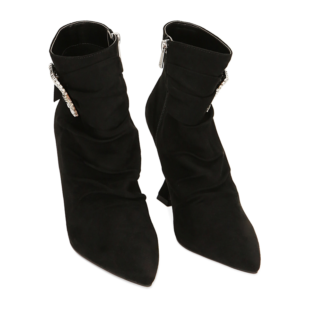 Botines de microfibra negro tacón 9 cm