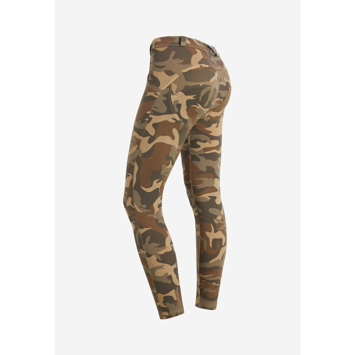 Pantaloni push up WR.UP® 7/8 clessidra superskinny camouflage