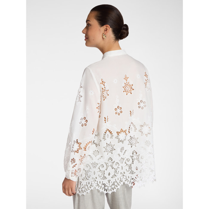 Elena Mirò - Camicia in pizzo traforato - Bianco