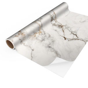 Revêtement sticker sol - MARBRE BLANC CASSÉ - Rouleau adhésif Protection Anti-dérapant