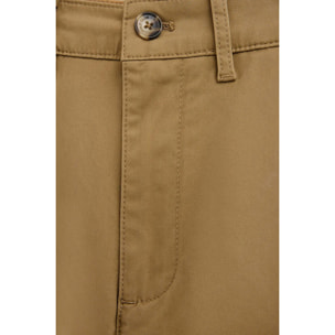 Pantalón chino camel slim con logo Polo Club