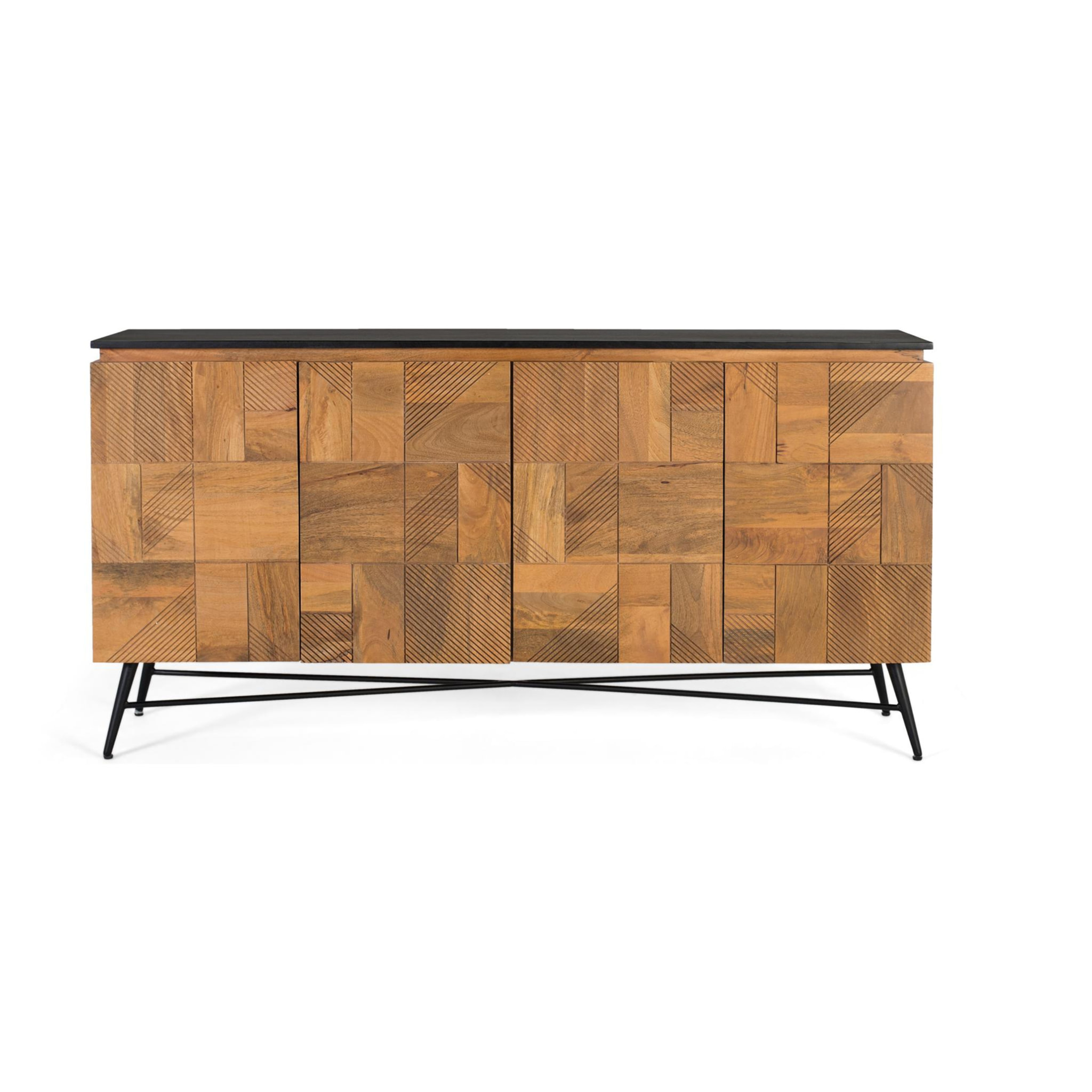 Aparador de Madera de Mango Estilo Retro Moderno