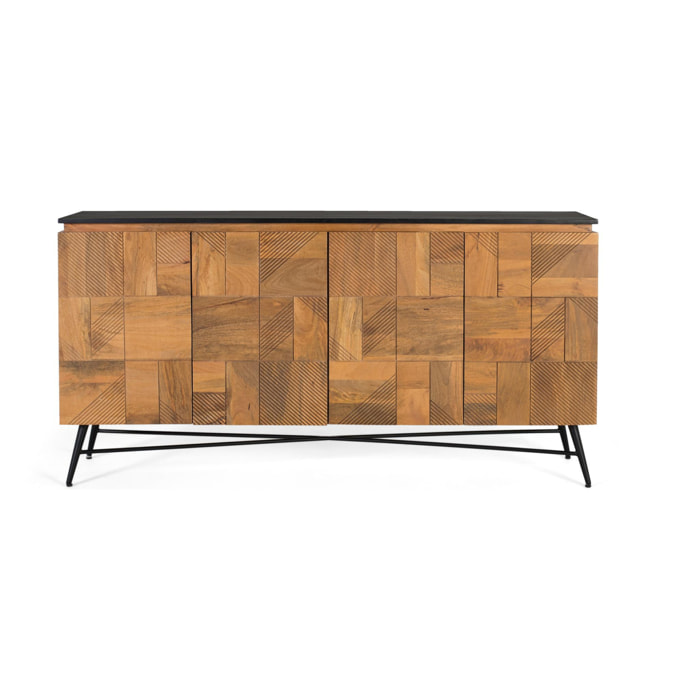 Aparador de Madera de Mango Estilo Retro Moderno