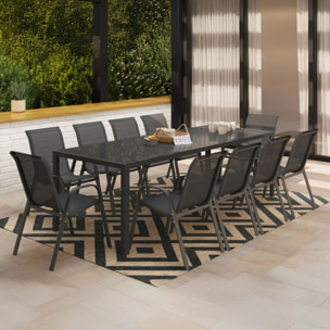 Ensemble repas Formentera 10 places gris