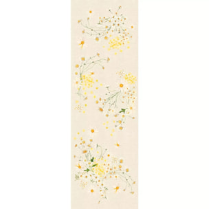 Chemin de table lin & coton lavé 150 g/m² imprimé jaune beige Daisy chanvre