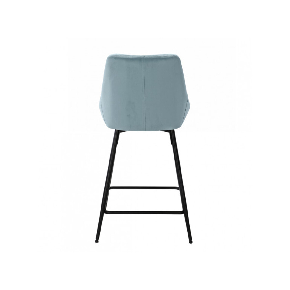 Tabouret de bar en velours avec piètement métal noir - MONDO