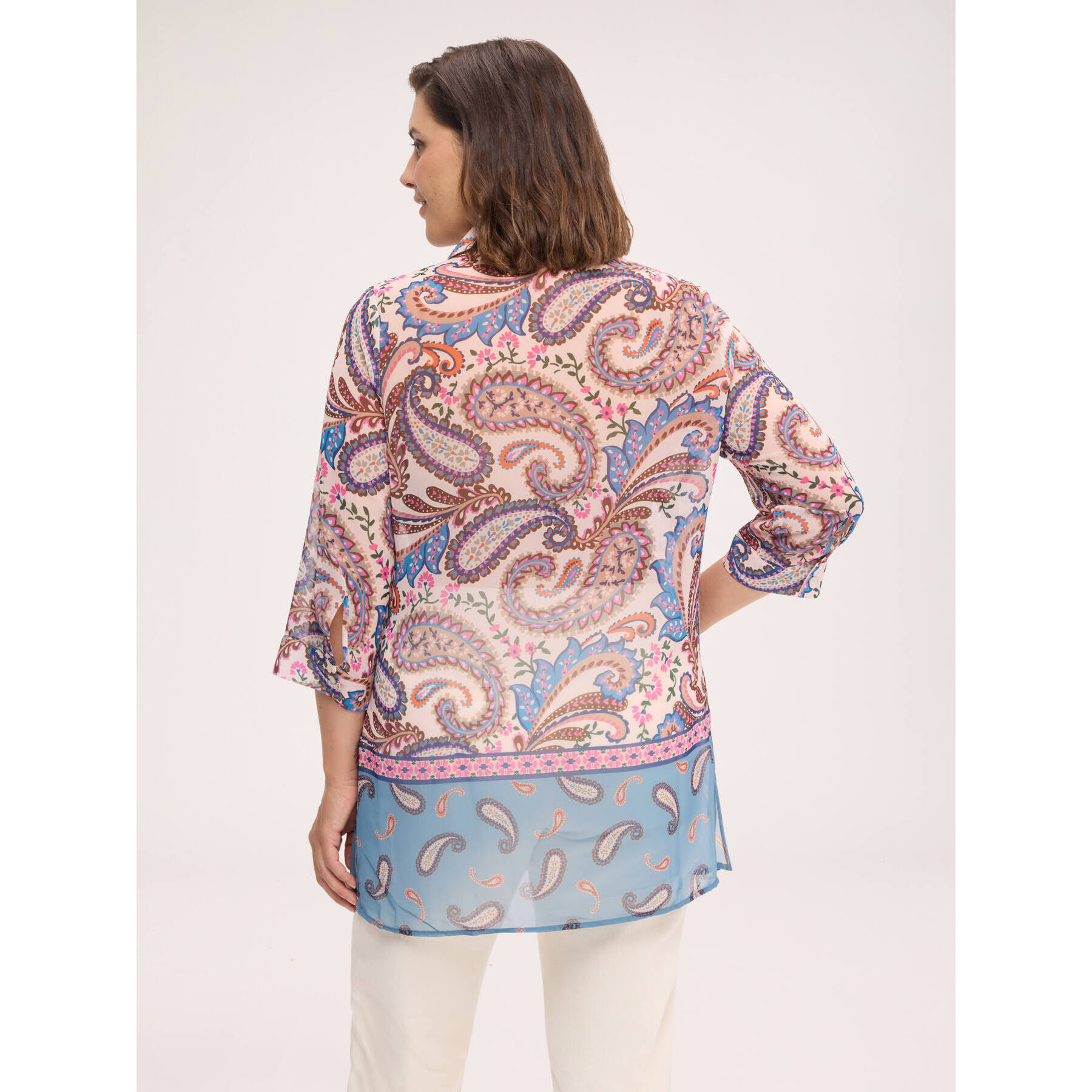 Fiorella Rubino - Camicia con stampa in georgette - Azzurro