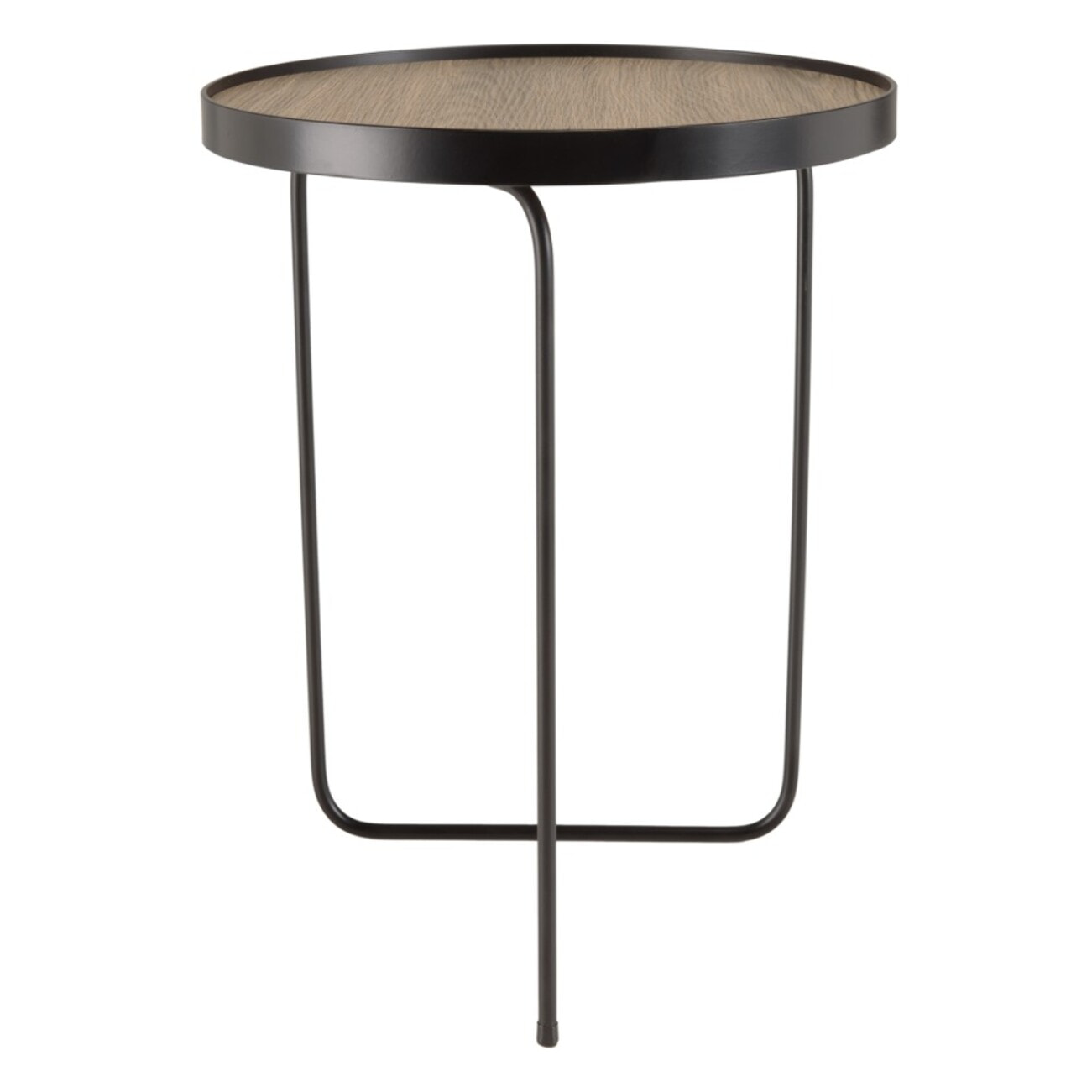 JULIA - Table d'appoint ronde 40x40cm mocha pieds asymétriques métal