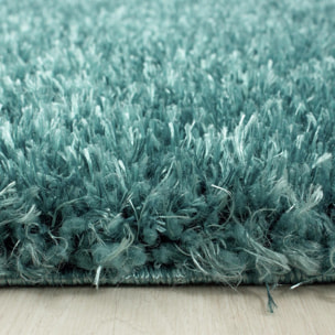 Tapis longs poils shaggy tissé motif uni RAMU