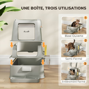 Maison de toilette XL 80L acier inox multi-accessoires gris
