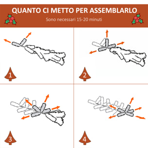 HOMCOM Albero di Natale Innevato con Bacche Rosse e Pigne Bianche, Base Rimovibile Pieghevole 180cm - Verde