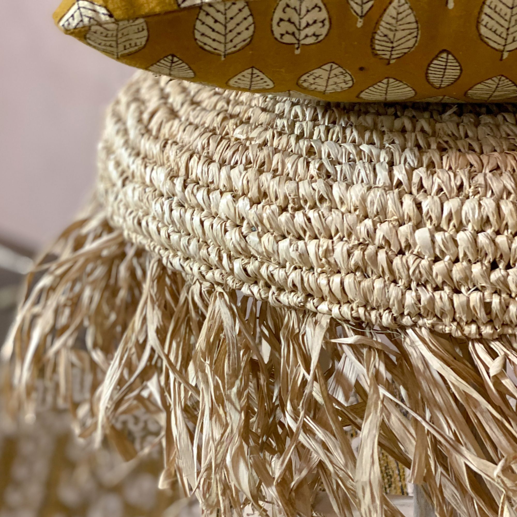 Tabouret en teck et en jute  TILOS
