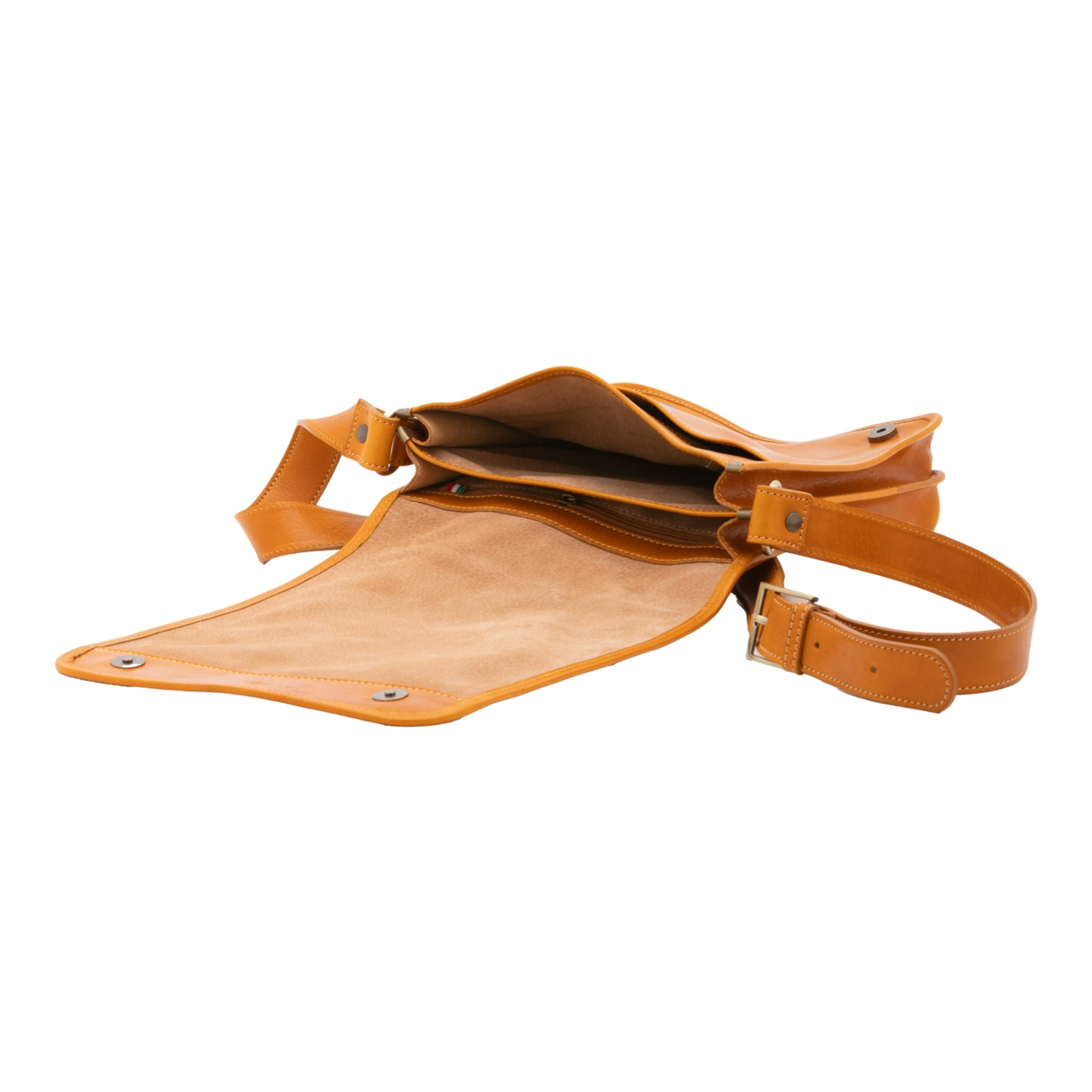 Borsa a tracolla uomo in vera pelle - Modello False - Made in Italy - 29.0 x 24.0 x 9.0 cm