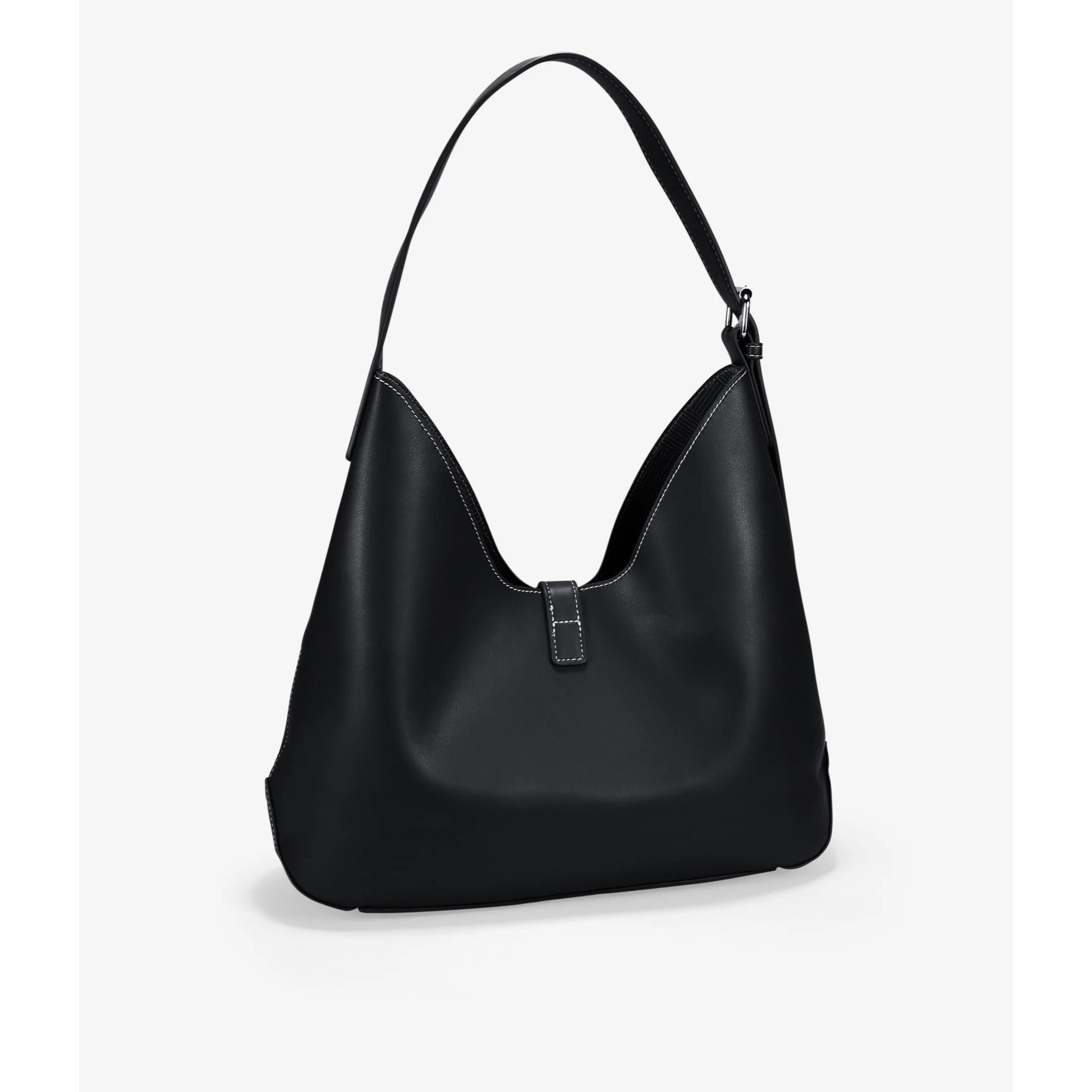 Bolso de hombro negro con bolsa interior